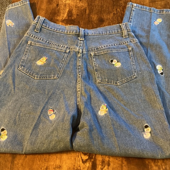 Quacker Factory MOM snowman jeans size 10 Runs small - Picture 5 of 8